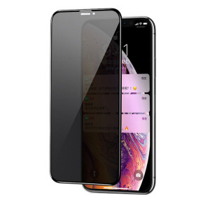 Скрийн протектор от закалено стъкло DIAMOND PRIVACY ANTI-SPY 5D FULL SCREEN Full Glue заApple iPhone 13 Pro Max 6.7 с черен кант 